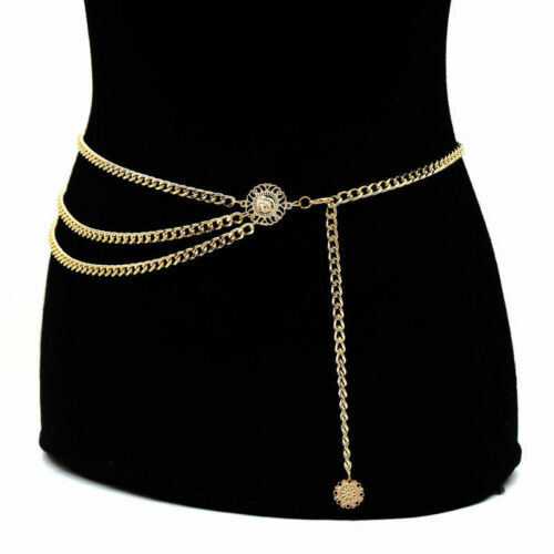 Robe ceinture avec chaîne et diamants pour femmes | Nouvelle mode 2019, robe dame taille haute, accessoires bijoux de fête cadeau