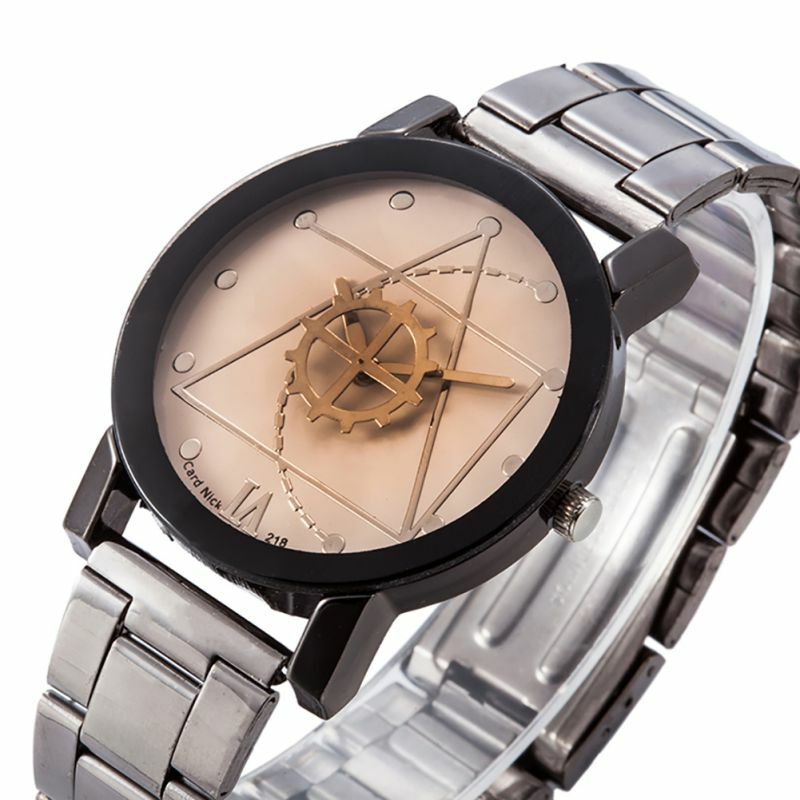 Relógio de pulso analógico de quartzo de aço inoxidável relógio de pulso casual