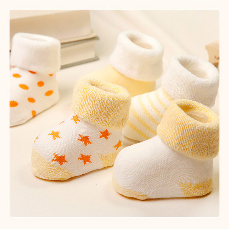 Calzini per bambini ispessimento in cotone neonati calzini corti 5 paia Unisex per 0-6 mesi neonato ragazza e ragazzo