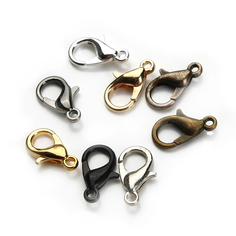 12*6mm 50 pçs/lote moda jóias achados liga de bronze antigo/cor ouro lagosta fecho ganchos para colar & pulseira corrente f112