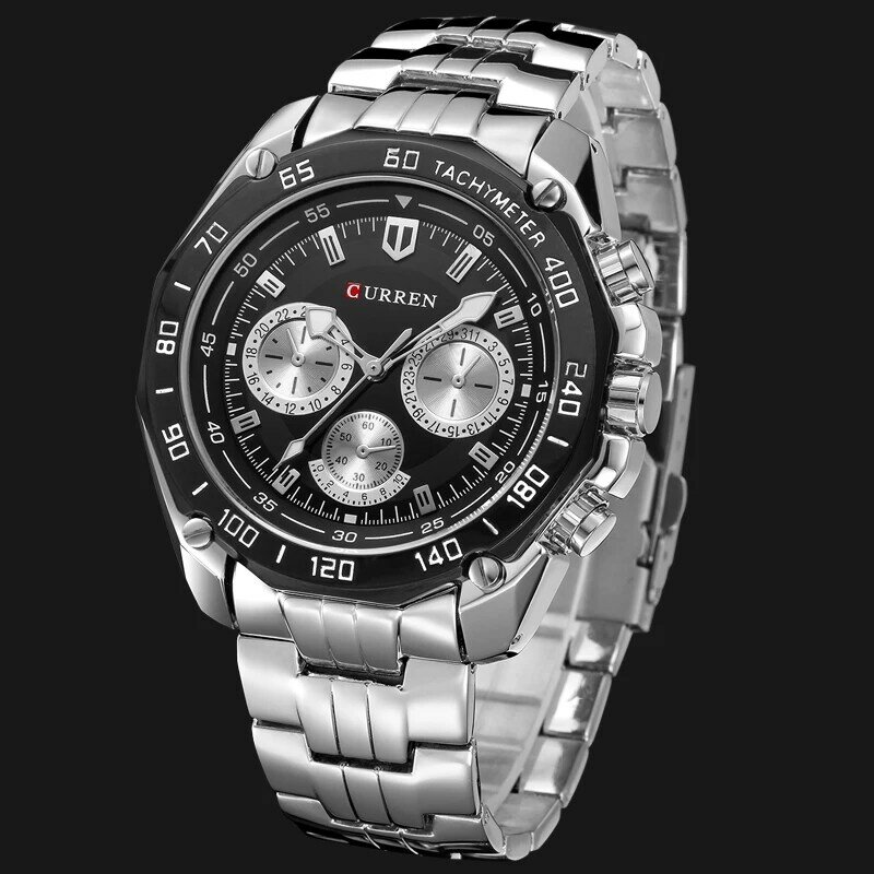 Reloj de cuarzo CURREN de marca de lujo para hombre, a la moda reloj de pulsera de acero inoxidable, reloj militar resistente al agua, reloj masculino