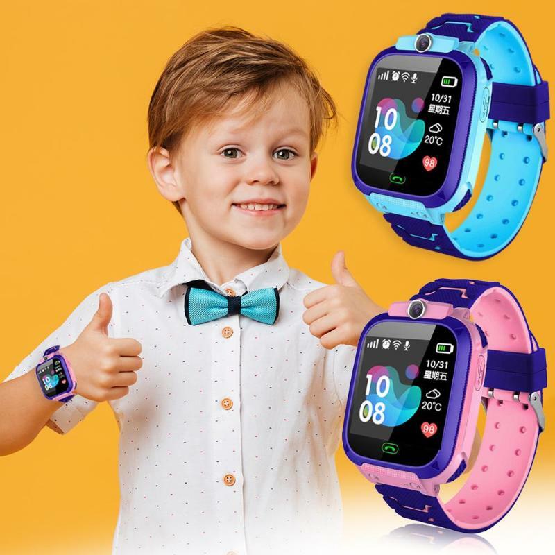 Q12 어린이 스마트 워치 SOS 전화 시계 어린이를위한 Smartwatch 지원 SIM 카드 사진 400mAh 배터리 키즈 IOS 안드로이드에 대한 선물
