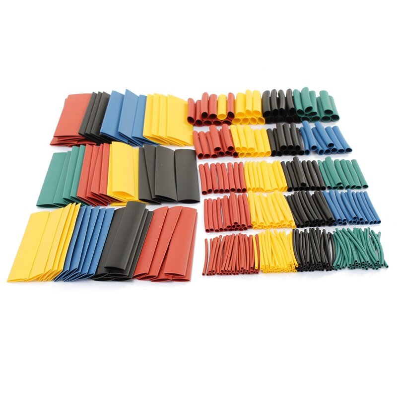 328Pcs 8 Sizes Multi Color SOLOOP Assortment Ratio 2:1 Heat Shrink Tubing Sleeving For Wrap 5 Colors Tube Sleeving Wrap Wire Kit