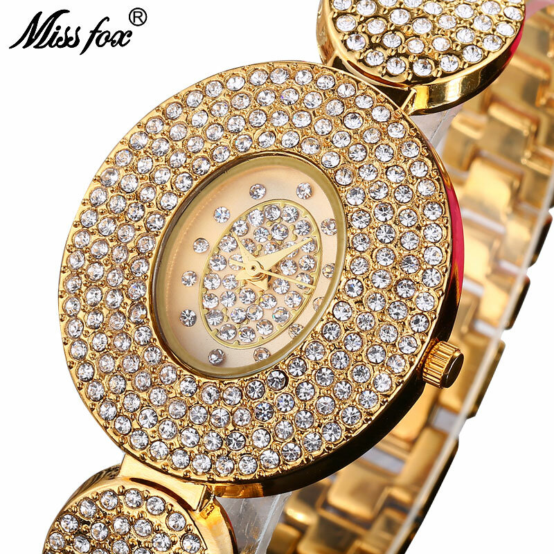 MISSFOX Fräulein Fuchs Quarz Frauen Uhren Silber Wasserdichte Damenuhren Top-marke Luxus Armbanduhren Für Frauen Gold Reloj Muje