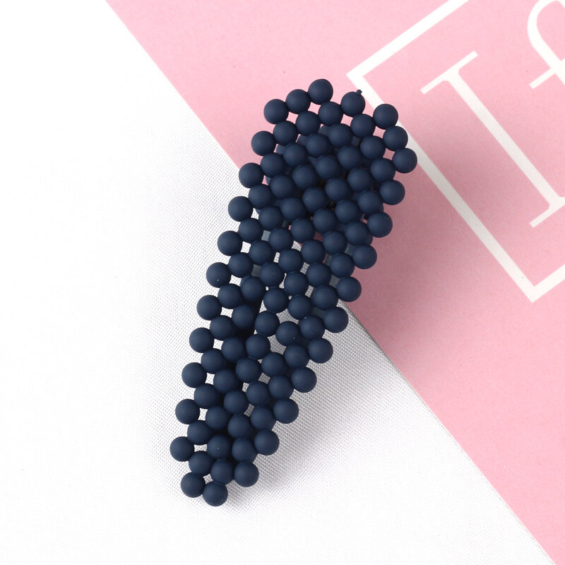 De moda geométrica coreano clip de pelo para las mujeres de cuentas de plástico de trenzado de Color caramelo chicas horquillas hecho a mano Barrette palo
