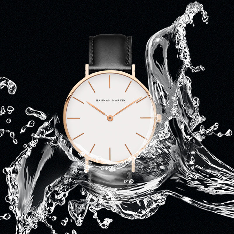 Hannah martin modne męskie zegarki Casual kwarcowe zegarki na rękę dla mężczyzn wodoodporny zegarek ze skóry mężczyzn czarny Reloj Hombre