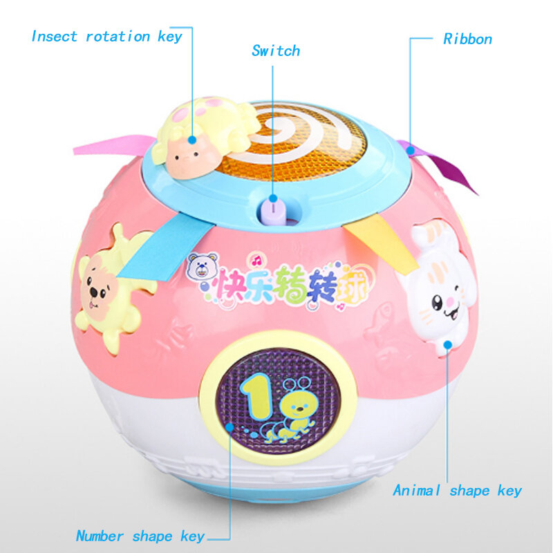 Glücklich Drehen Ball Musical Spielzeug Kann Gedreht Baby Fang Eltern-kind-Interaktive Puzzles Mit Licht Baby Spielzeug Ball modell