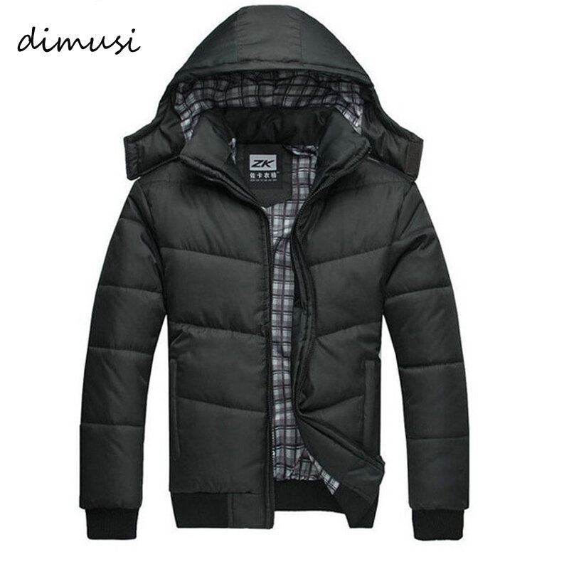 Мужская теплая куртка DIMUSI, повседневная хлопковая ветровка с капюшоном, размеры 4XL ,YA294, для зимы