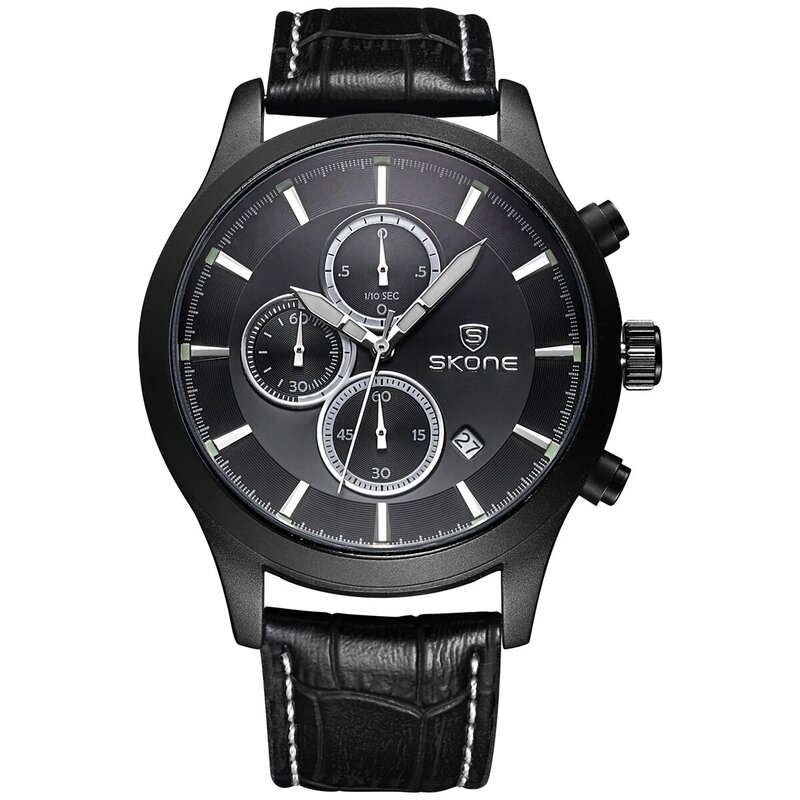 Новинка 2019, бренд Men'sLeisure, модные роскошные спортивные часы с кожаным ремешком, простые кварцевые мужские часы, мужские часы