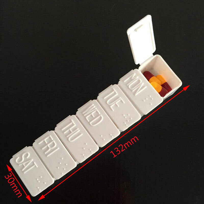 Контейнер для таблеток на 7 дней, органайзер для еженедельных лекарств, контейнер, портативный пластиковый контейнер для хранения таблеток