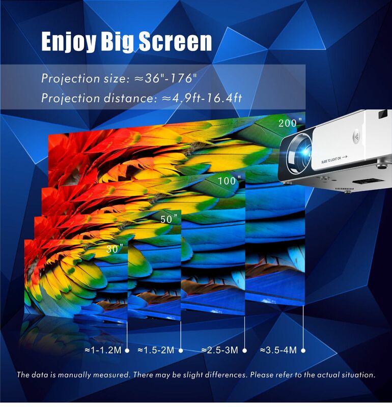 Unic-projetor com led t6, full hd, 1080p, 3500 lúmens, home theater, android, wi-fi, opcional, para projeção de vídeo, usb, vga, cinema em casa