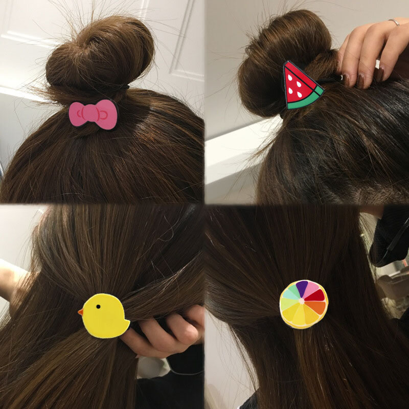 5PCS Novelty Hot Sale Girl's Cartoon character animal Character Hair Accessories Fashion Kids Candy Rubber Bands Headwear