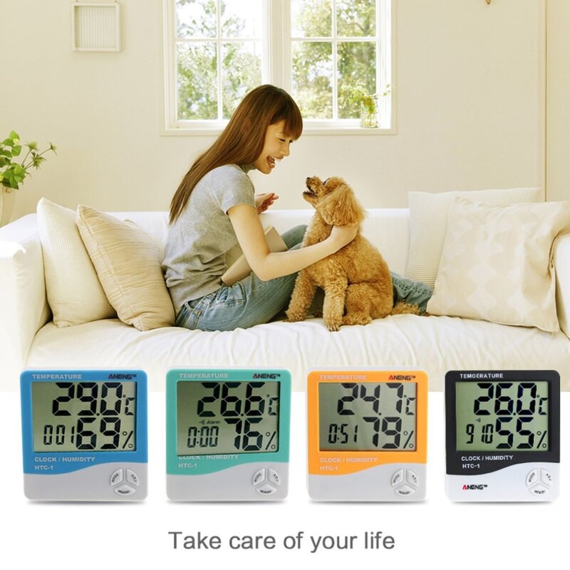 Termómetro de HTC-1, termostato Digital, higrómetro, estación meteorológica, termómetro de humedad