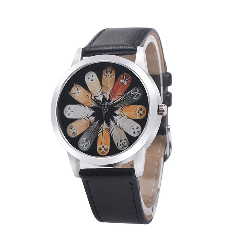 Watch Luxury Brand Women's Watch Fashion Owl Leather Wrist Watch Women Watches Ladies Watch Clock bayan kol saati reloj mujer *A