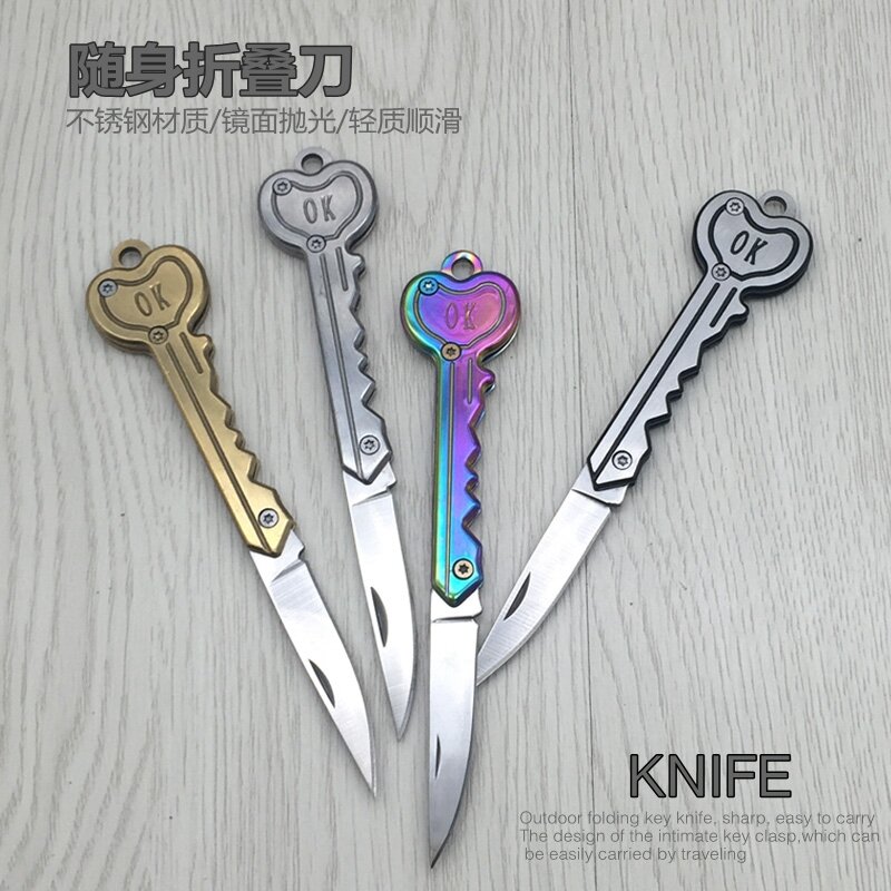 Mini Key Messer Brief Camp Outdoor Schlüsselanhänger Falten Öffnen Öffner Tasche Paket Überleben gadget Multi Tool Klinge Box kit