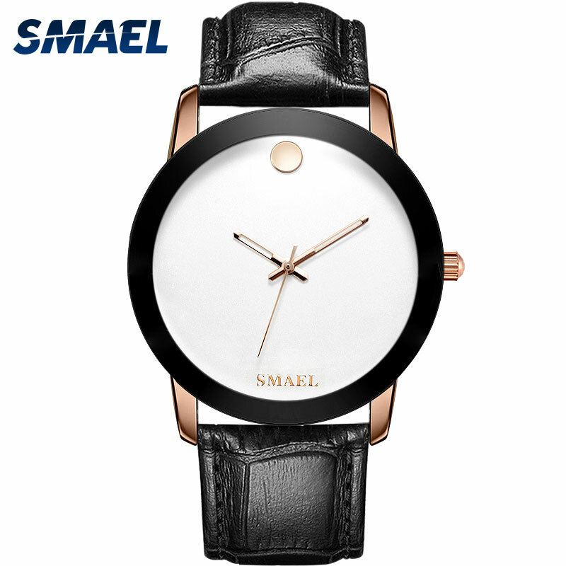 นาฬิกาข้อมือควอตซ์ชายนาฬิกาSMAELนาฬิกาดิจิตอลนาฬิกาผู้ชายนาฬิกากันน้ำสีดำเรียบง่ายBig Dial1902 Cool Men...