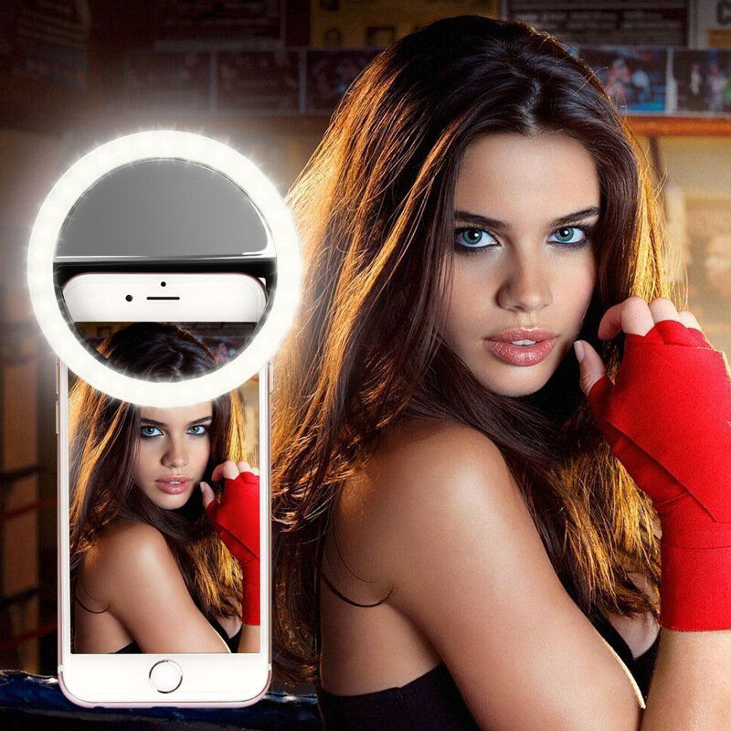 Selfie Ring Mobiele Telefoon Clip Lens Licht Lamp Litwod Led-lampen Emergency Droge Batterij Voor Foto Camera Goed Smartphone Schoonheid