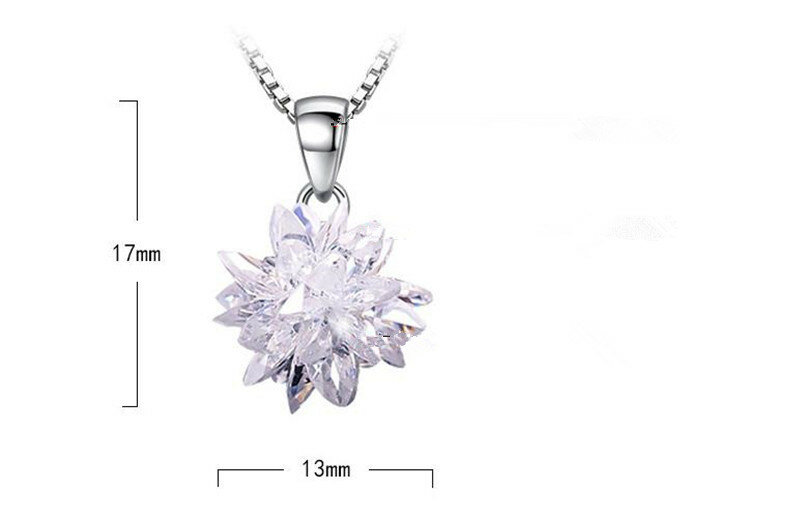 Kalung Liontin Bunga Kristal Romantis untuk Perhiasan Wanita Kalung Berlapis Perak Mode Aksesori Pesta Wanita
