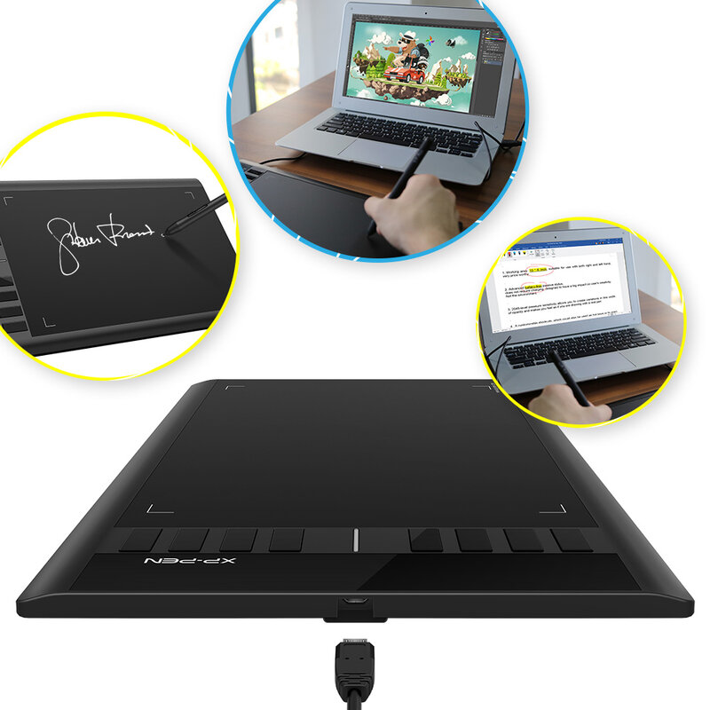 XP-Pen Star03 لويحة الرسم البياني 10x6 بوصة للمبتدئين مع 8 مفاتيح صريحة و P01 القلم لا البطاريات والشحن