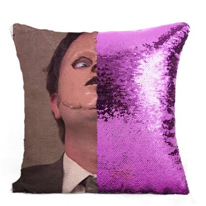 Dwight Schrute Mask Sequin Pillow | Sequin Pillowcase | Two Color Pillow | Gift For Her | Gift For Him | Pillow | Magic Pillow