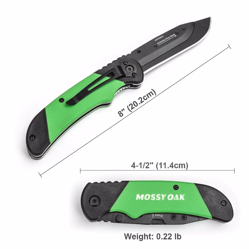Mossy Oak-Juego de herramientas plegable para acampada, incluye cuchillo y sierra para emergencias en exteriores, 2 piezas