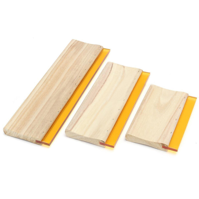 3 sztuk/partia odporne na zużycie sitodruk rakle ostrze drewniany uchwyt skrobak atramentu Scratch Board narzędzia 16cm 24cm 33cm