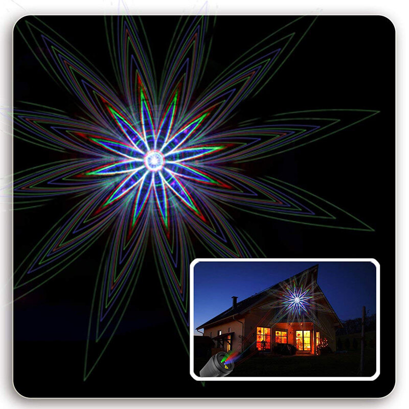 Douche lumineuse laser étoiles de noël, effets de projecteur de télécommande, mouvement de distance, étanche pour jardin extérieur, décoration pour noël