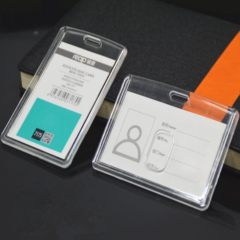 Akrilik Bening Staf Pemegang Kartu ID Transparan Pemegang Lencana untuk Kartu Akses