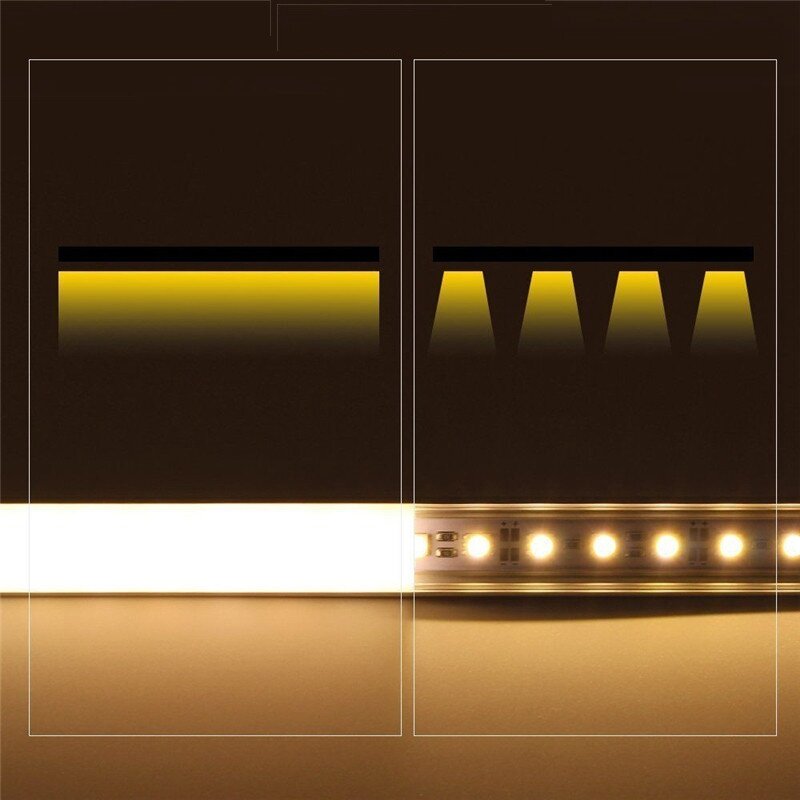 Lampe Abdeckung 30/50 cm U/V/YW Stil Aluminium Milch Abdeckung Starre Kanal Halter Für LED streifen Bar Licht Unter Schrank Schrank Lampe