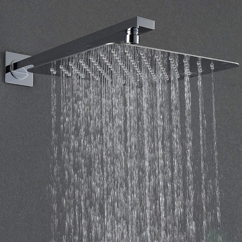 VOURUNA Sistema Banheiro Fixado Na Parede Do Chuveiro Termostática Do Chuveiro Set Com Torneira Da Banheira Bico e 10 "Rain Shower Cabeça Polonês cromo