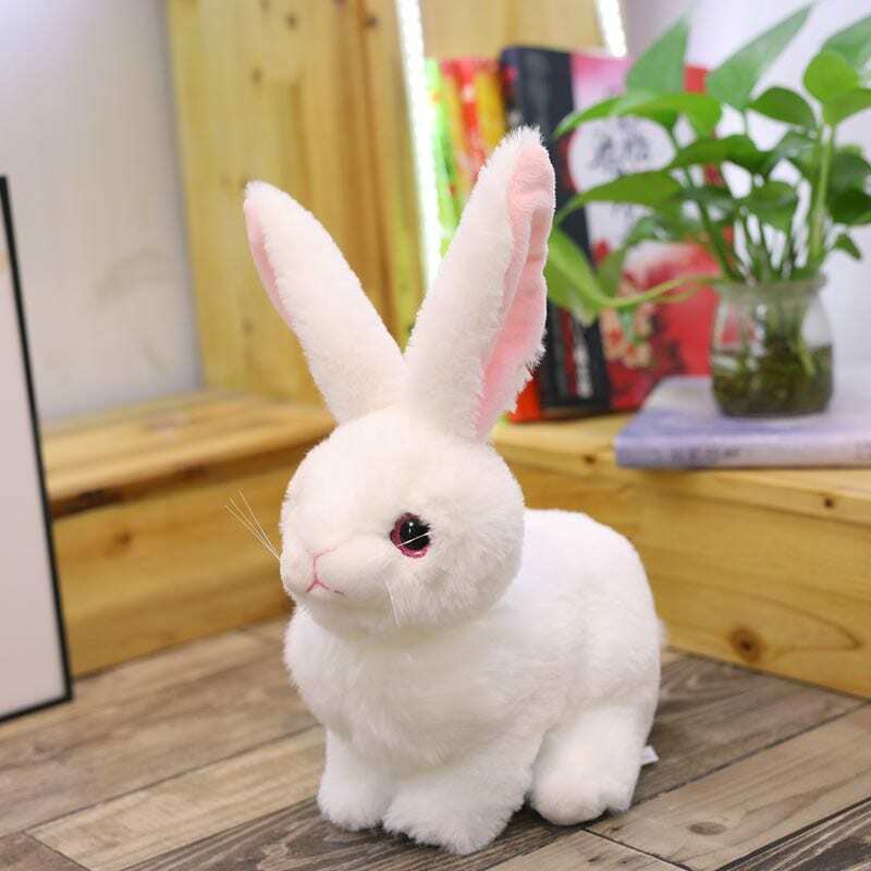 Schöne kleine kaninchen puppe kaninchen weiß kaninchen hochzeit aktivitäten werfen kinder geschenke plüsch spielzeug