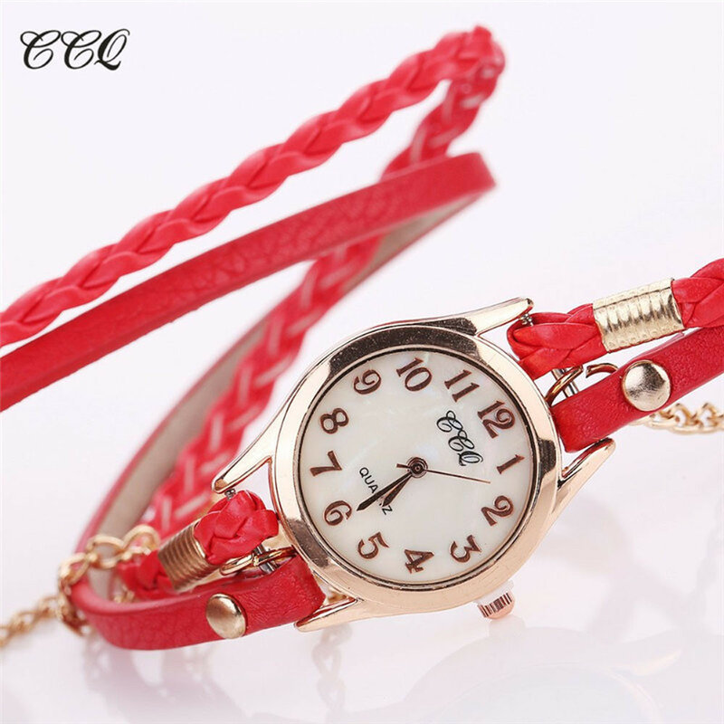 CCQ-reloj de pulsera de cuero Vintage para hombre y mujer, accesorio de marca de lujo, de cuarzo, regalo, 2019