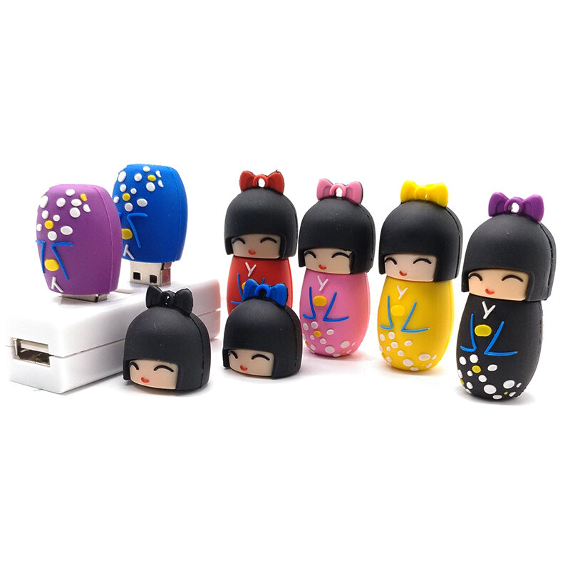 USB флешка, 4 ГБ, 8 ГБ, 16 ГБ, 32 ГБ, 64 ГБ, мультяшная Японская девочка, usb флеш-накопитель, милый roly-poly toy memory stik pendrive