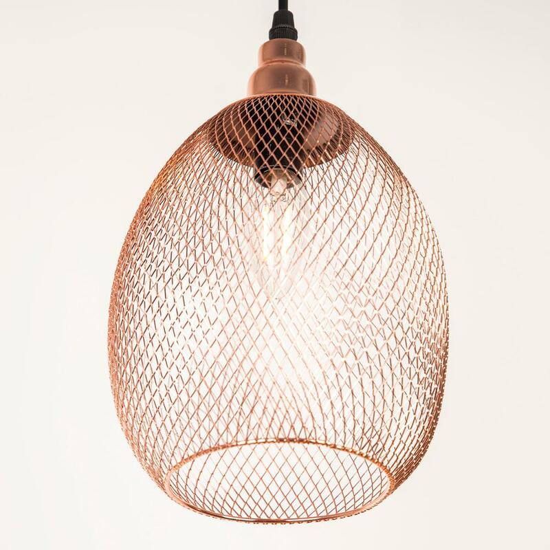 Lámpara colgante de jaula de metal moderna galvanizada, lámpara colgante creativa de jaula de pájaro de oro rosa vintage E14