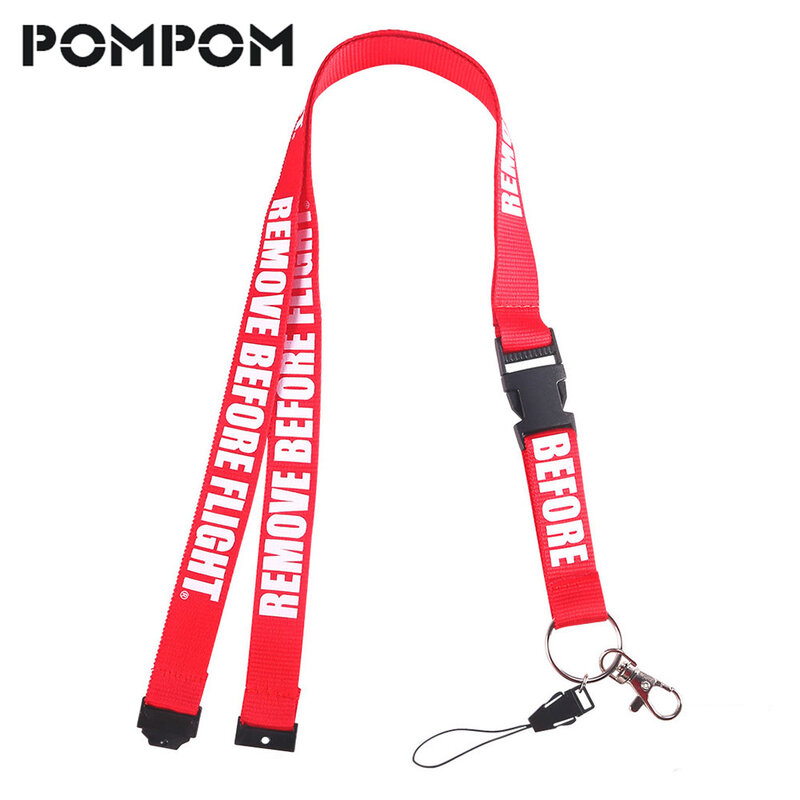 3PCS Remove Before Flight Fashion Lanyards for Keys Neck Strap For Card Badge Gym Key Chain Red Lanyard Hang Rope  New Lanyard