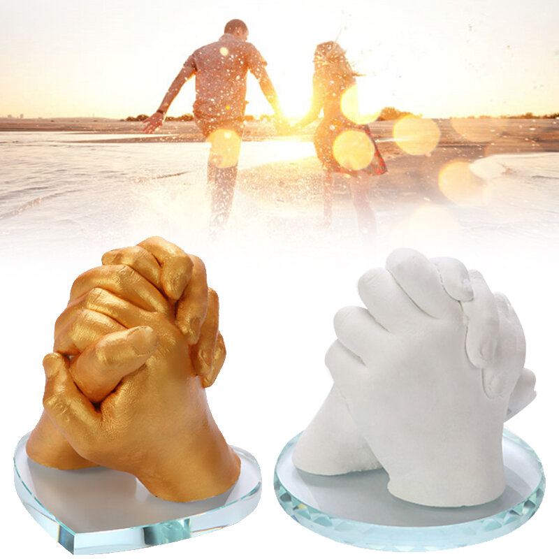 Replica fai-da-te 3D stampo per stampa a mano e piedi polvere gesso in polvere regalo di compleanno per bambini impronta a mano impronta regalo Kit di colata in gesso