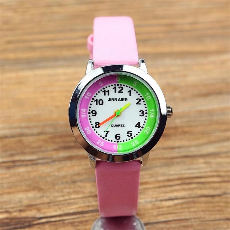 Модные кварцевые часы для учеников начальной и средней школы с мультипликационным принтом, Детские простые милые цветные двойные цифровые ...