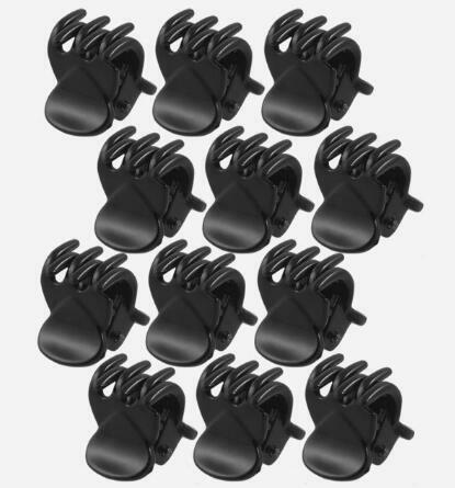 12 Pcs Black Plastic Mini Hairpin 6 Claws Hair Clip Clamp for Ladies T340-2