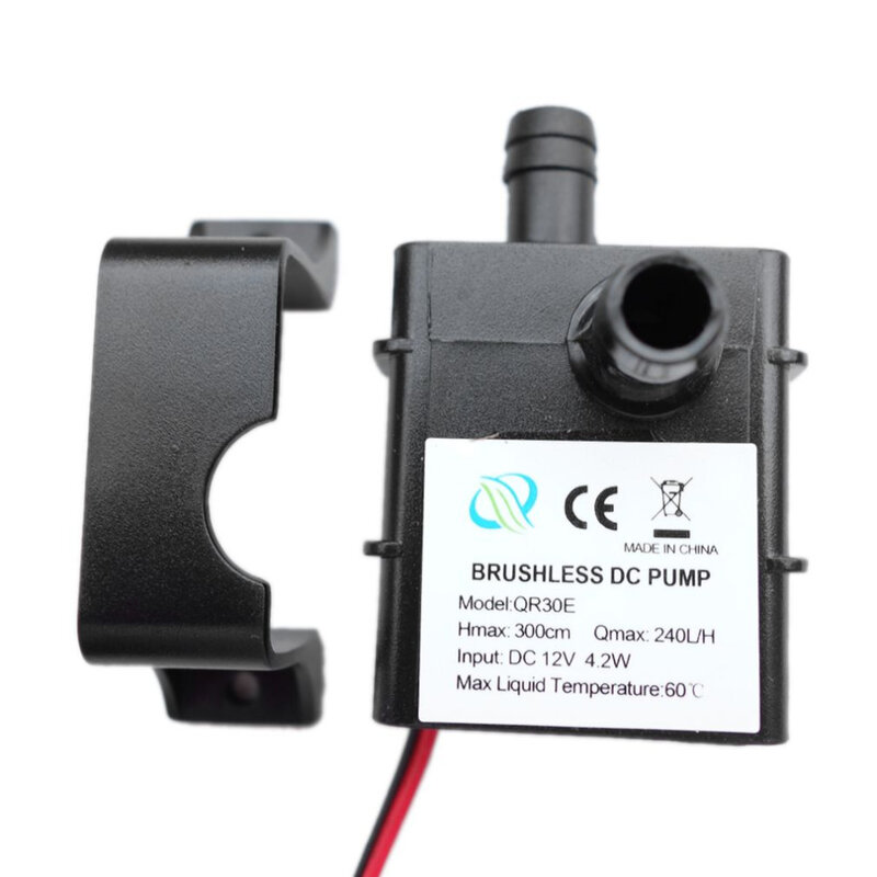 Mini Ultra-Stille Waterpomp Dc 12V 4.2W 240L/H Debiet Waterdichte Borstelloze Pomp Lage verbruik QR30E