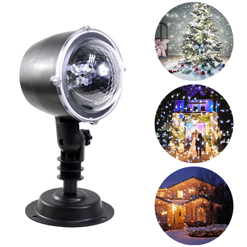 Рождественский лазерный светильник в виде снежинки проектор снегопада IP65 движущийся снег наружный садовый лазерный проектор лампа для нов...