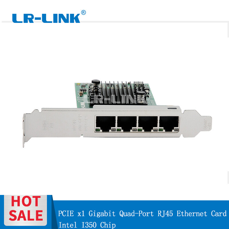 Adaptateur réseau Gigabit Ethernet LR-LINK 9224PT, 10/100/1000M, PCI Express Quad port RJ45, carte Lan NIC Compatible avec Intel I350-T4