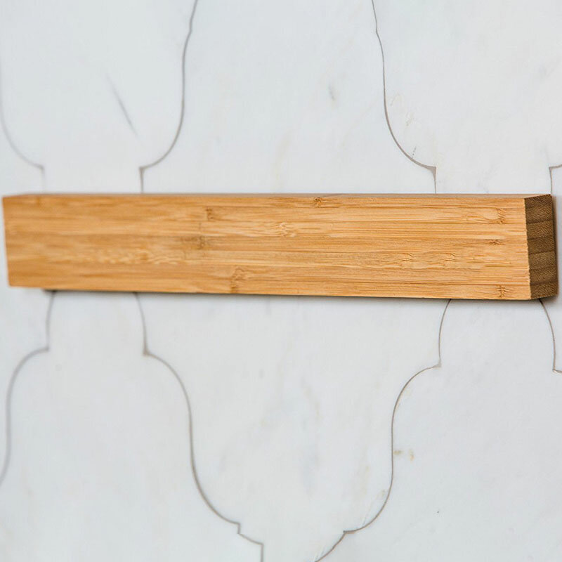 Мощная настенная магнитная полоса для ножей, стойка для ножей из массива бамбука, 16 дюймов