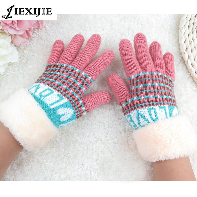 Детские перчатки Прекрасный Различные цвета, подходят к любому перчатки двойной утолщенные перчатки с добавлением шерсти кашемировые перчатки
