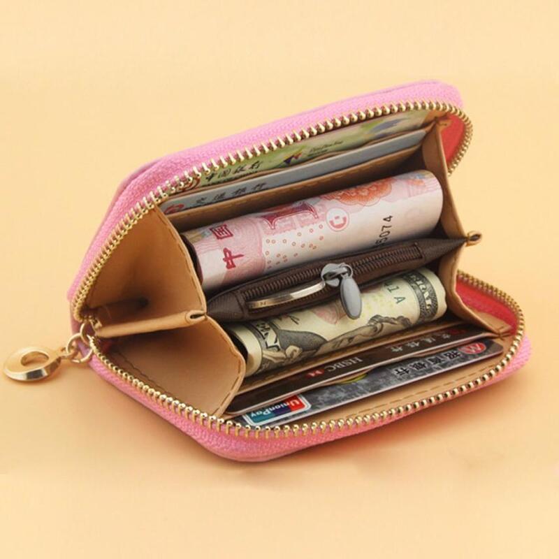 Billeteras con lazo para mujer, monedero con cremallera, bolso de cartera corto, monedero de mano, 2021