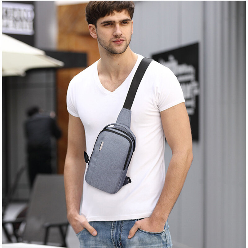 Bolsa de ombro masculina transversal, bolsa de mão em volta do corpo para homens, cinto de mão