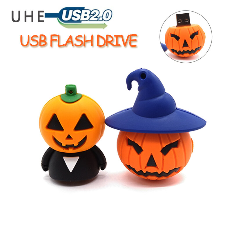 Clé USB de dessin animé monstre de citrouille, support à mémoire de 4GB 8GB 16GB 32GB 64GB, lecteur flash cadeau d'halloween