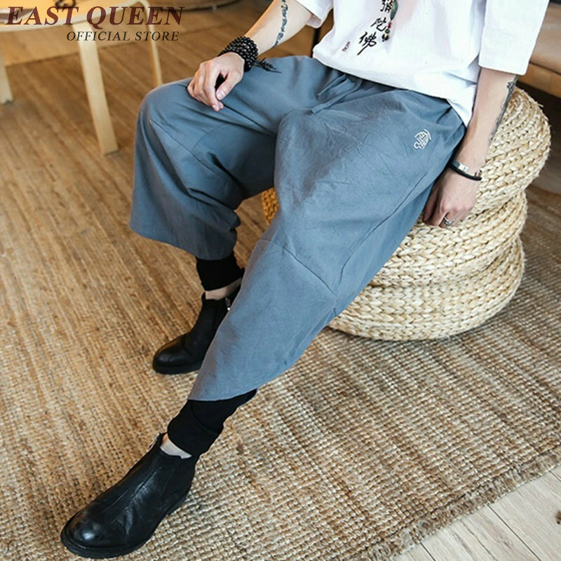 Roupa masculina tradicional chinesa de fantasia cego calças kung fu dd072 c