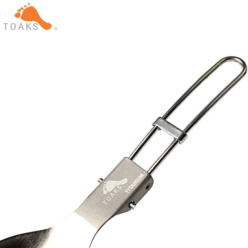 TOAKS – fourchette pliante en titane T-21, cuillère de pique-nique en plein air et à double usage domestique, 152mm 17g