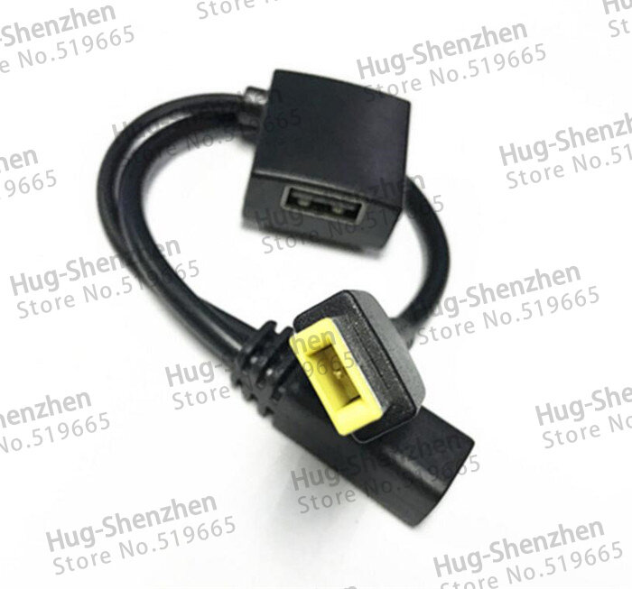 High quality DC 7.9*5.5mm female to square Port Power converter with USB female connector power cable for Lenovo laptop