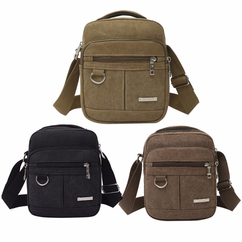 Men's Fashion Travel Cool Canvas Bag Men Messenger Crossbody Bags Bolsa Feminina Student Military Zipper Messenger Bag 2019